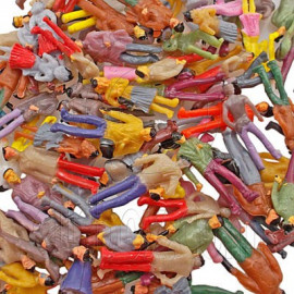 LotSet 100 Mixed Standing People Figure Painted RR Train Model 1:100 HO Scale