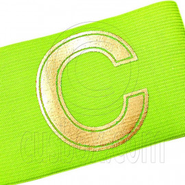 Football Games Gear Adjustable Golden C Captain Armband (Fluorescent Yellow)