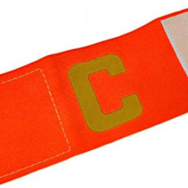 Football Games Gear Adjustable Captain Armband (ORANGE) Golden C