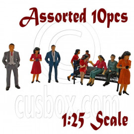 LotSet 10 Sitting Standing People Figure Painted War RR Train Model 1:24 1:25