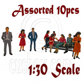 LotSet 10 Sitting Standing People Figure Painted War Train Model 1:30 G Scale