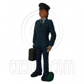 Airplane Flight Crew Captain Pilot Figure Painted War Train Model 1:30 G Scale