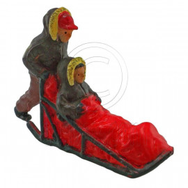 Musher Sleigh Sled Man People Figure Painted War RR Train Model 1:43 O Scale