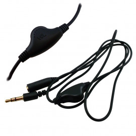 3.5mm Volume Control Extension Long Cable Cord Wire 1m for Earbuds Earphone