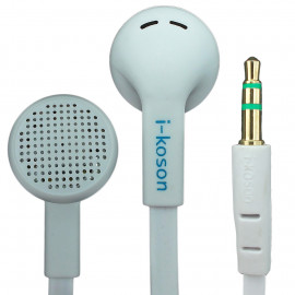 White 3.5mm Earphone Headphone Earbud Headset Flat Tangle Free Cable Y-Cord