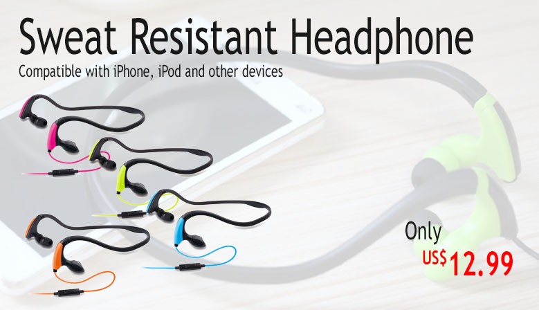 3.5mm In-Ear Earbuds Sports Behind The Neck Jogging Headphones Earphones Headset